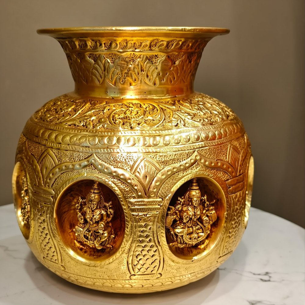 Brass Ashtalakshmi kalash — Pooja Essentials collection