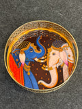 Gold Finish Metal Tray Round 8 inch - Design F