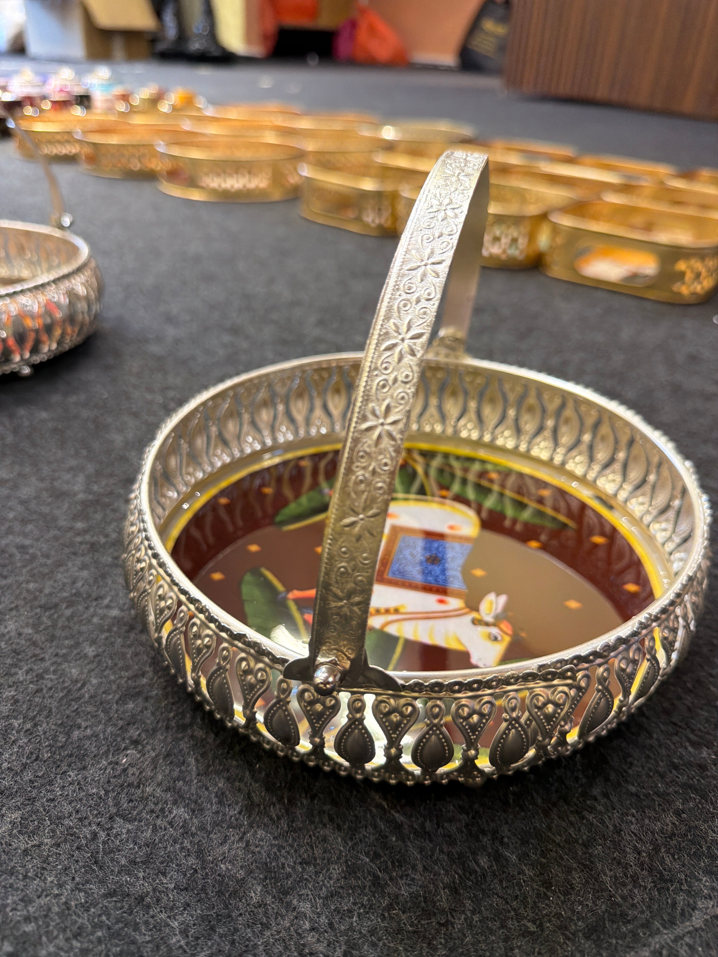 German Silver Round Tray 8 inch - Design G