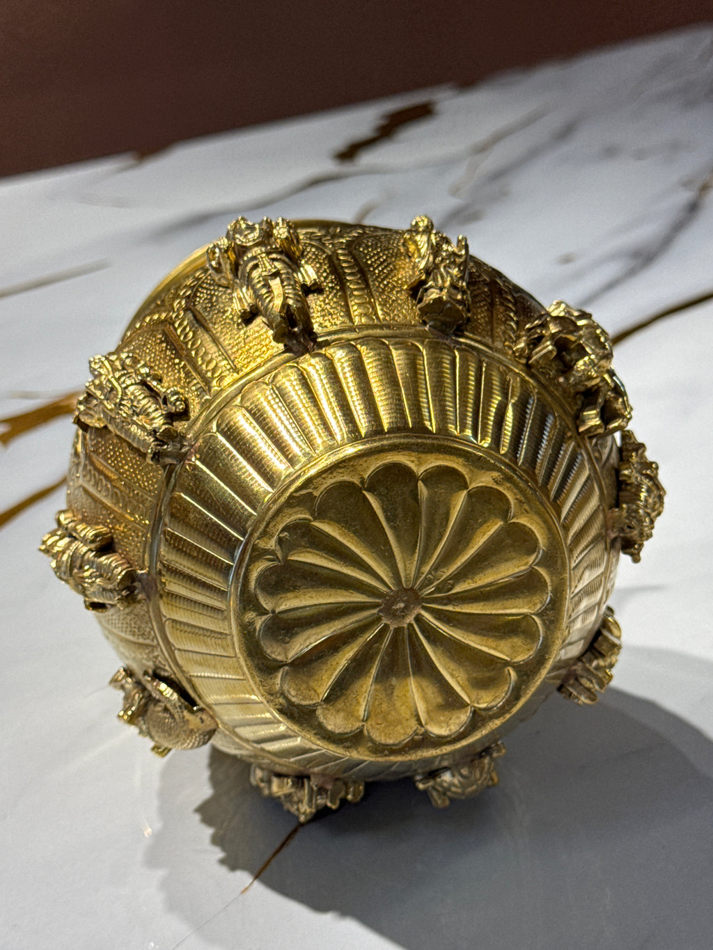 Handcrafted Brass Dasavatharam Kalasam / Engraved Temple Brass Pot
