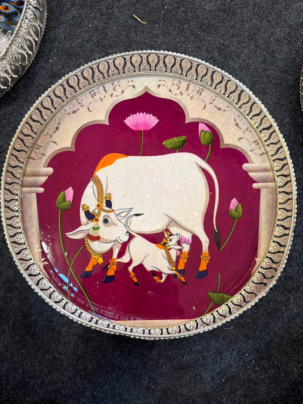 German Silver Round Tray 12 inch - Design A