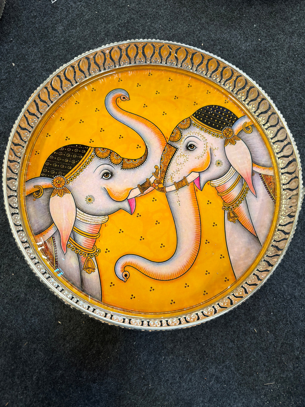German Silver Round Tray 12 inch - Design E