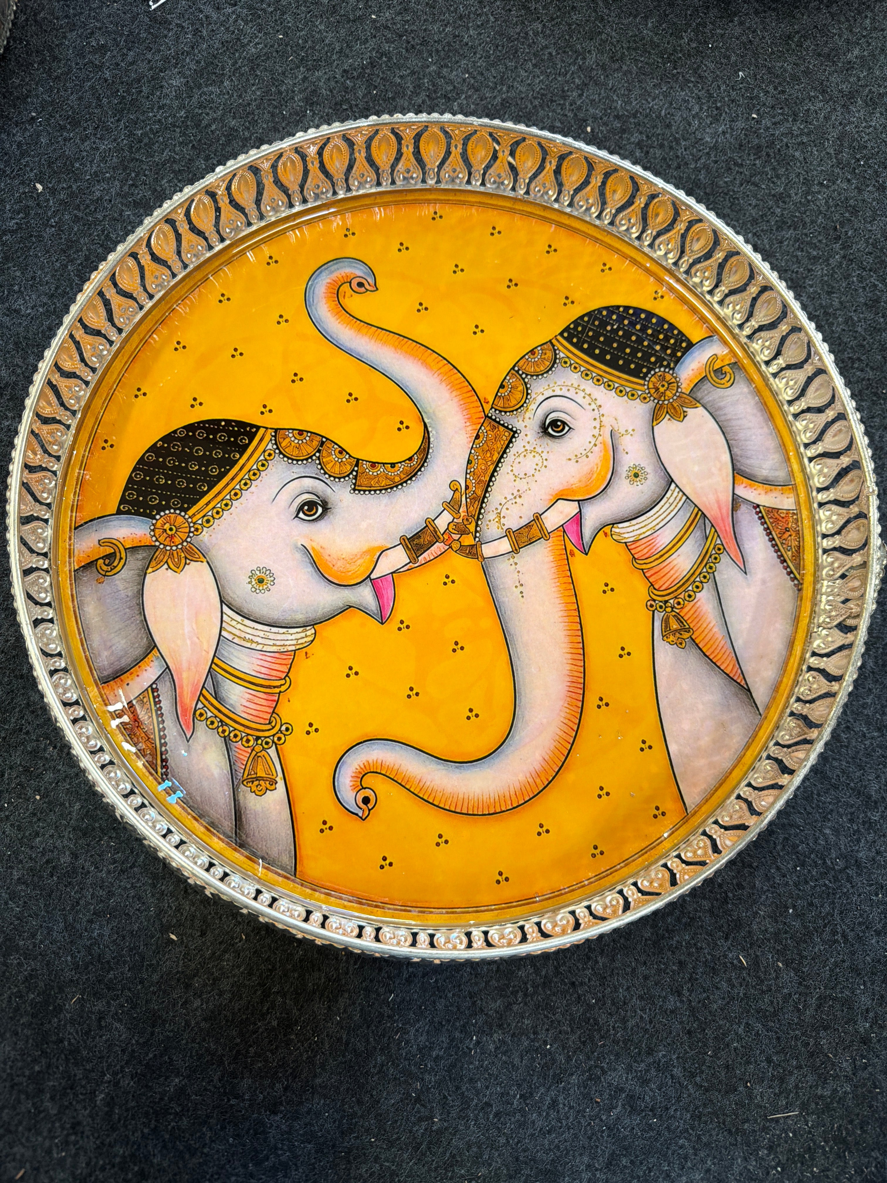 German Silver Round Tray 12 inch - Design E