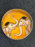 Gold Finish Metal Tray Round 8 inch - Design E