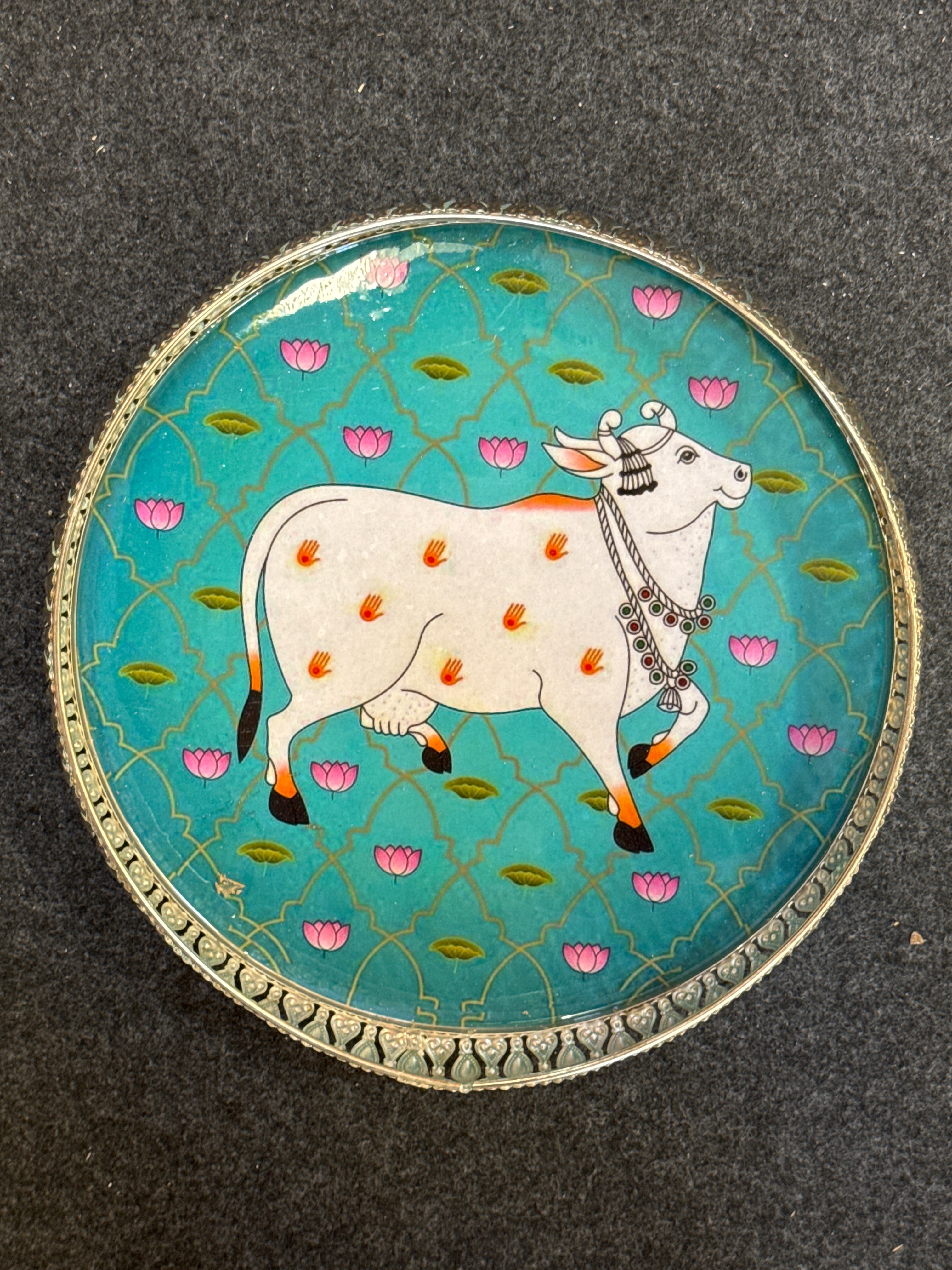 German Silver Round Tray 12 inch - Design I