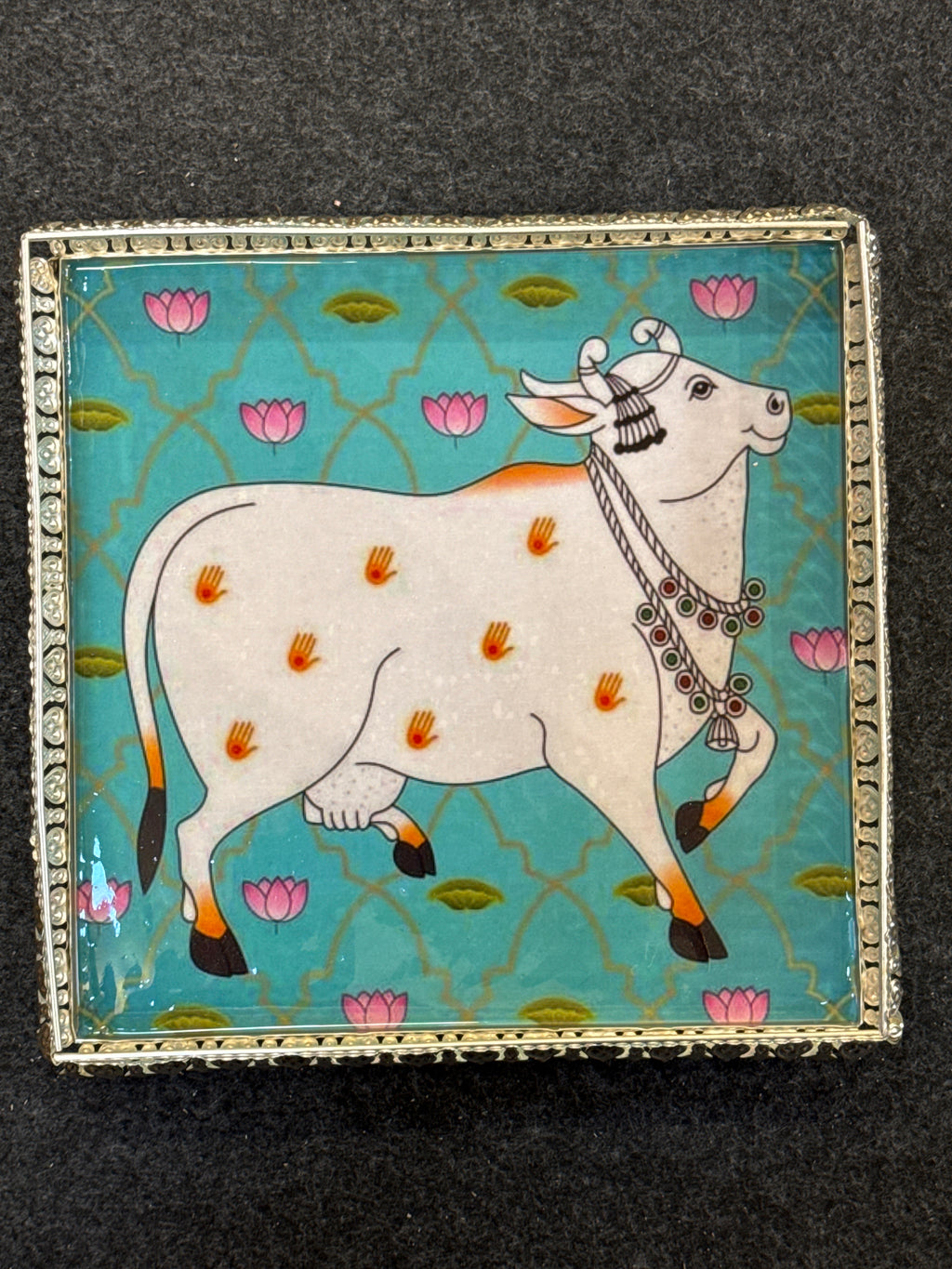 German Silver Square Tray 10 inch - Design I