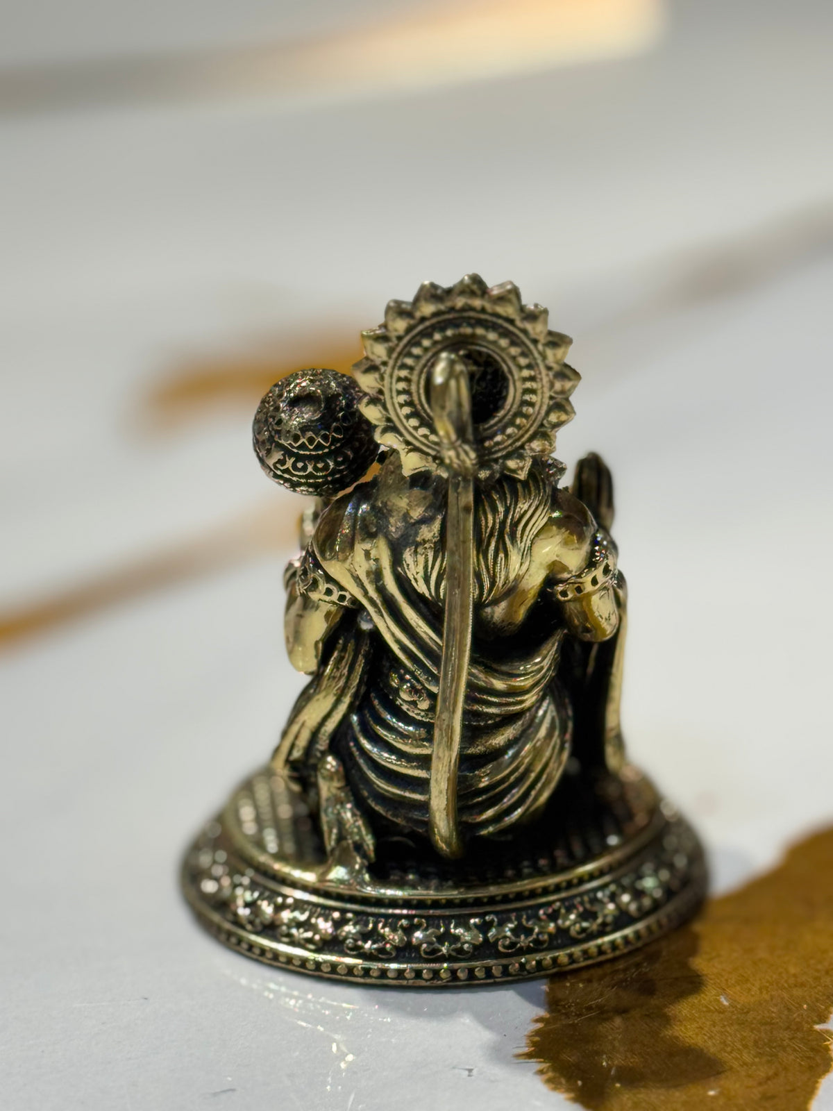 Hanuman Statue with Gada - Antique Silver Finish