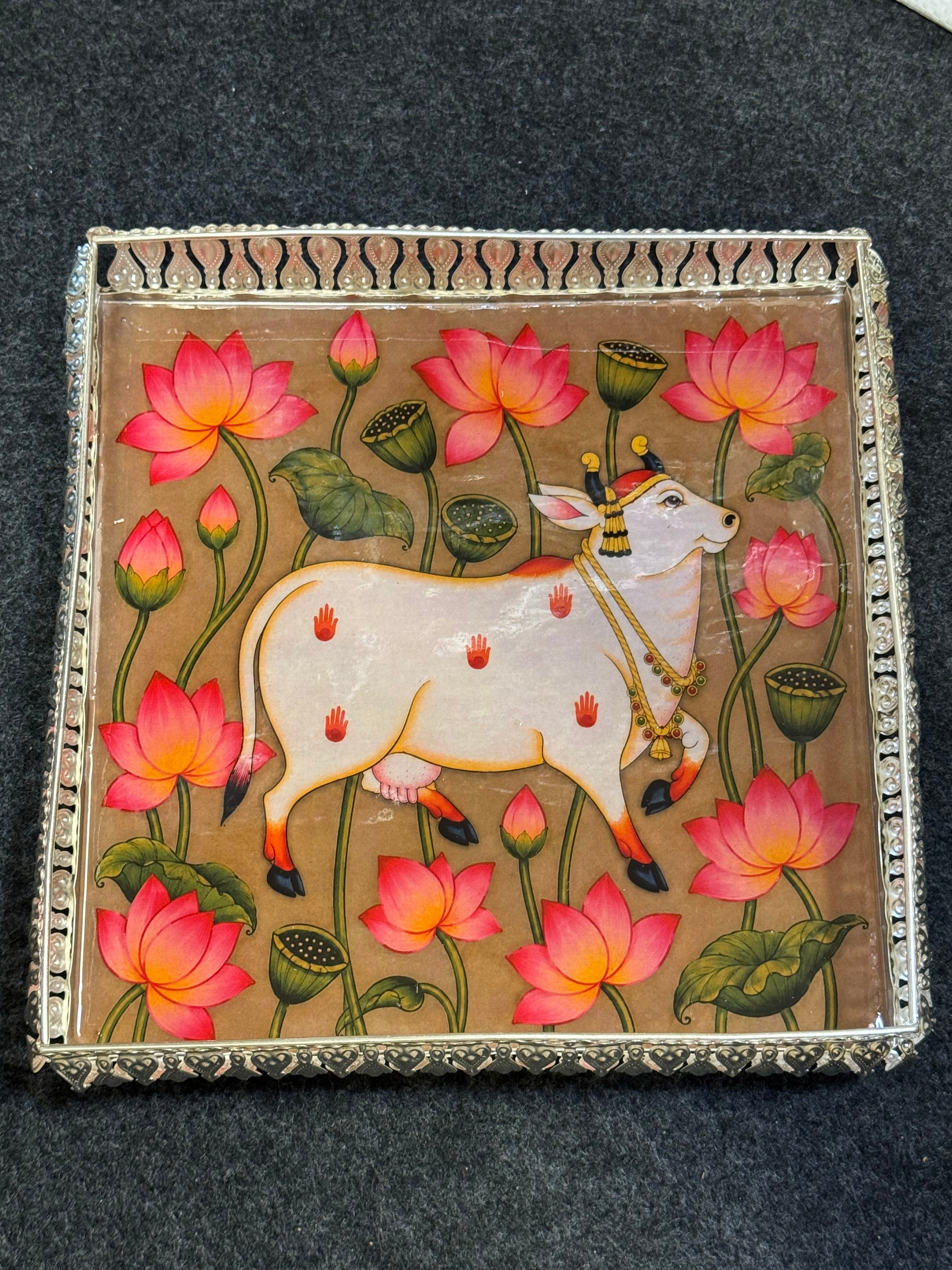 German Silver Square Tray 10 inch - Design H