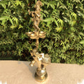 Brass Ganesha Lamp with Elephant Stand (Antique Yellow, 18″)