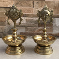 Shankh Chakra Brass Diya Lamp (7″)