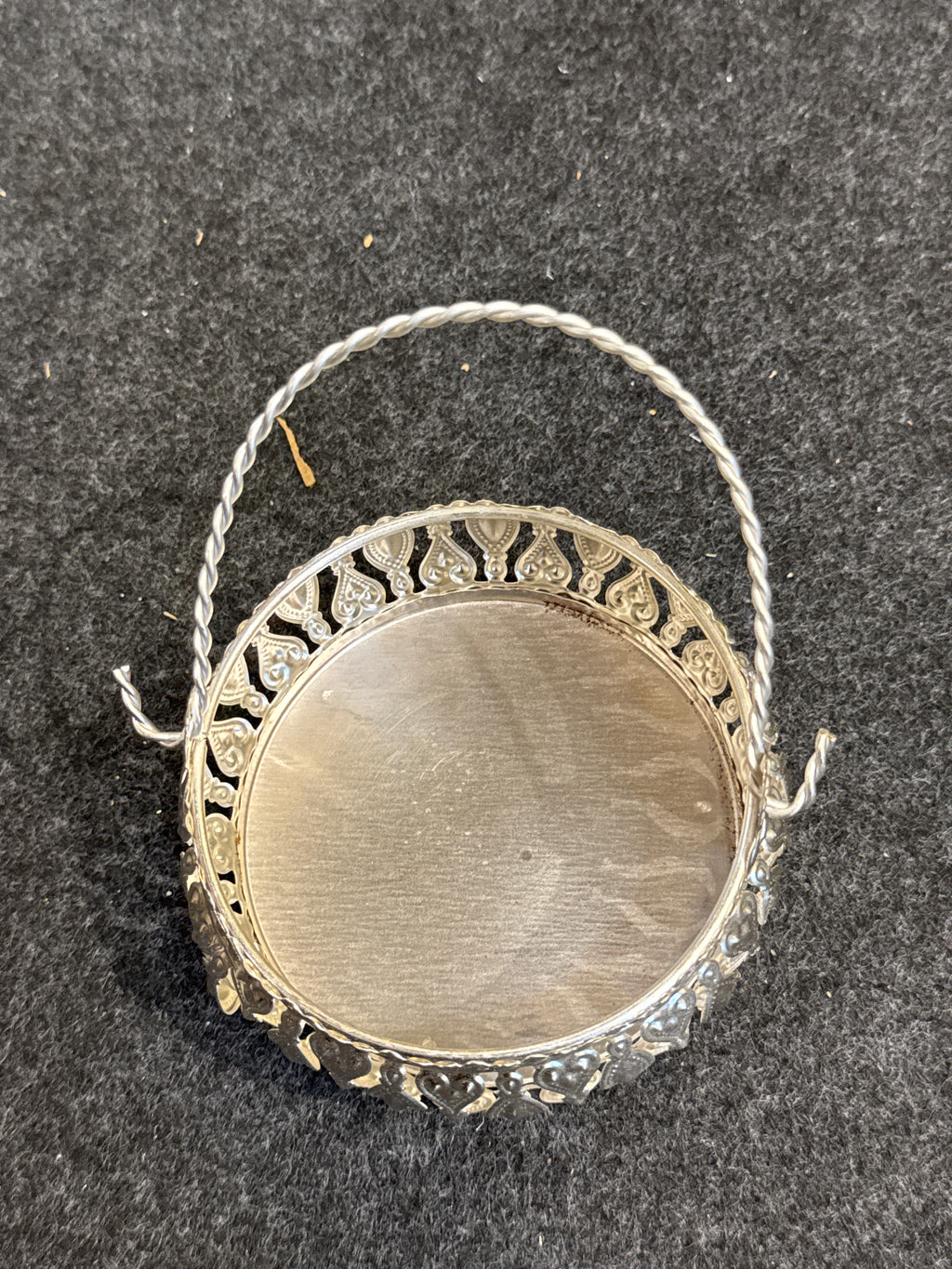 German Silver Round Basket 4 inch - Plain