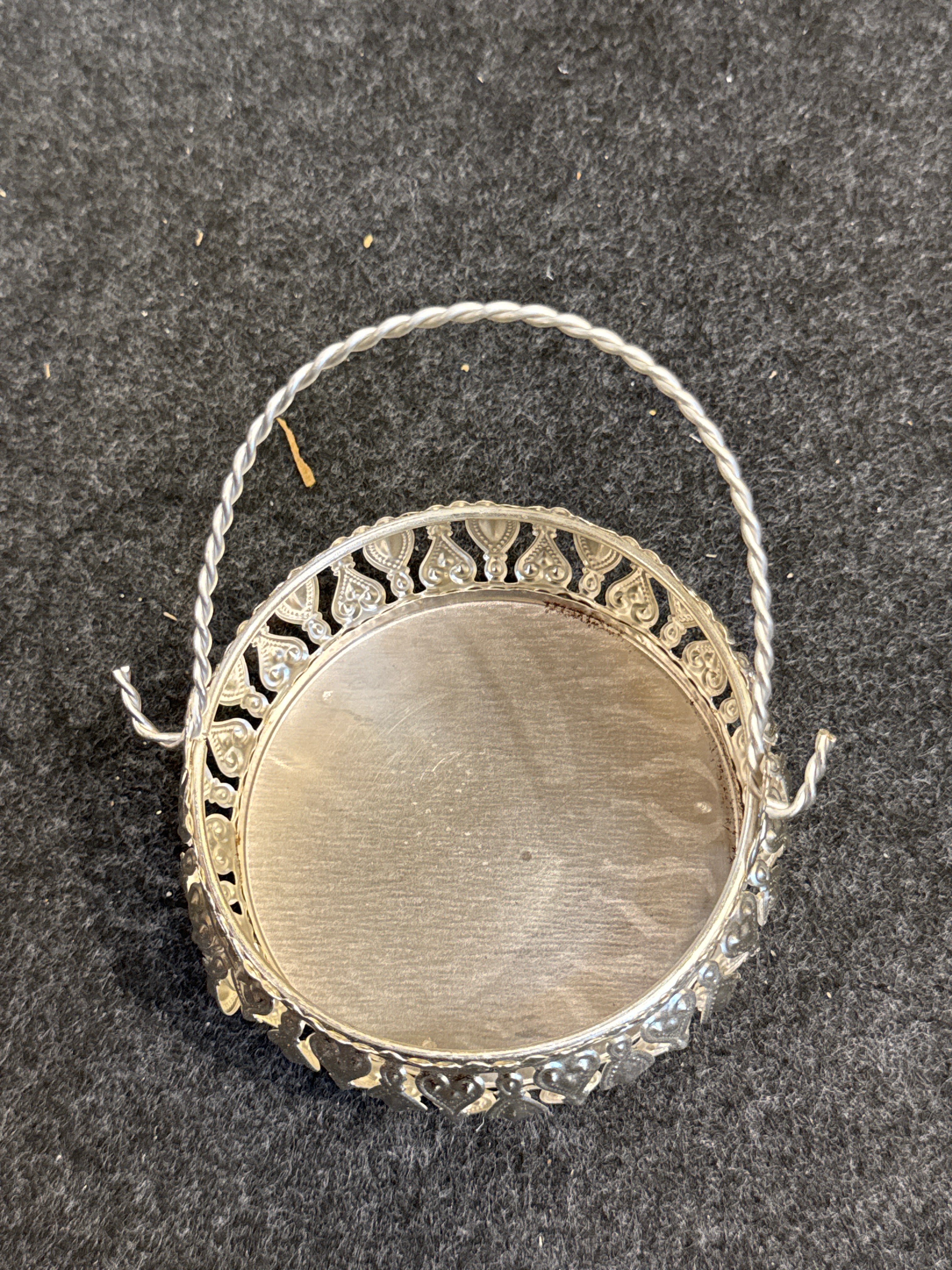 German Silver Round Basket 4 inch - Plain