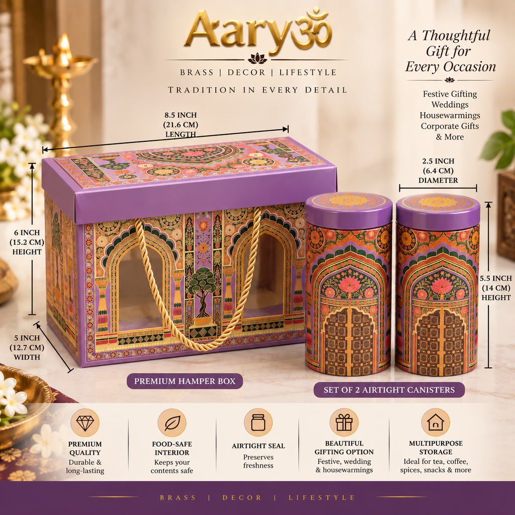 Aaryom Heritage Palace Airtight Canister Set – Set of 2 with Premium Gift Box