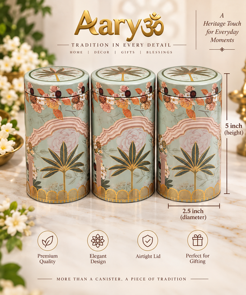 Aaryom Botanical Heritage Canister Hamper Set | Premium 3-Piece Gift Set