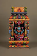 Wooden Hand Carved Painted - Maha Lakshmi Gopuram Panel - (24×12)