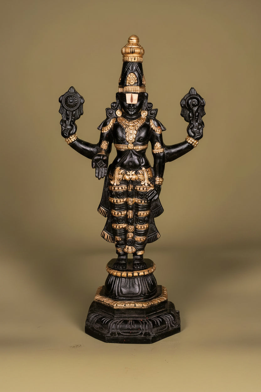 Hand-Painted Wooden Balaji Statue