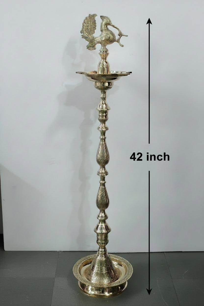 Pair of Brass Kutthu Vilakku – 42″ (Set of 2)