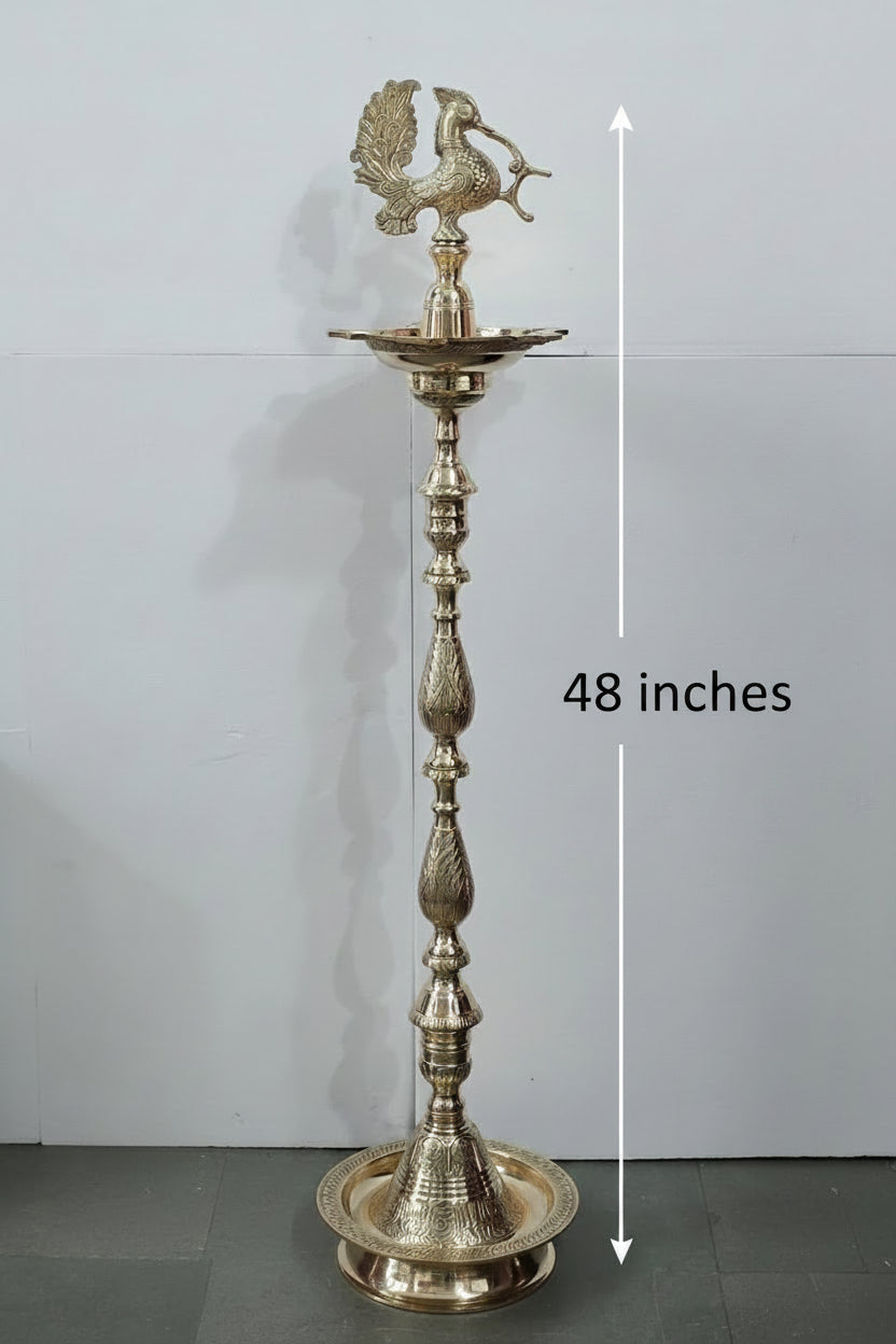 Pair of Brass Kutthu Vilakku – 48″ (Set of 2)