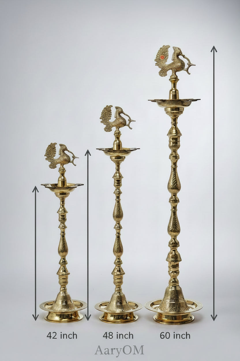 Pair of Brass Kutthu Vilakku – 60″ (Set of 2)